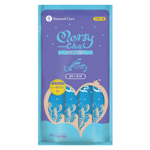 韓國 NATURAL CORE|Merrychu 離胺酸肉泥-鮪魚+龍蝦 14gx4入