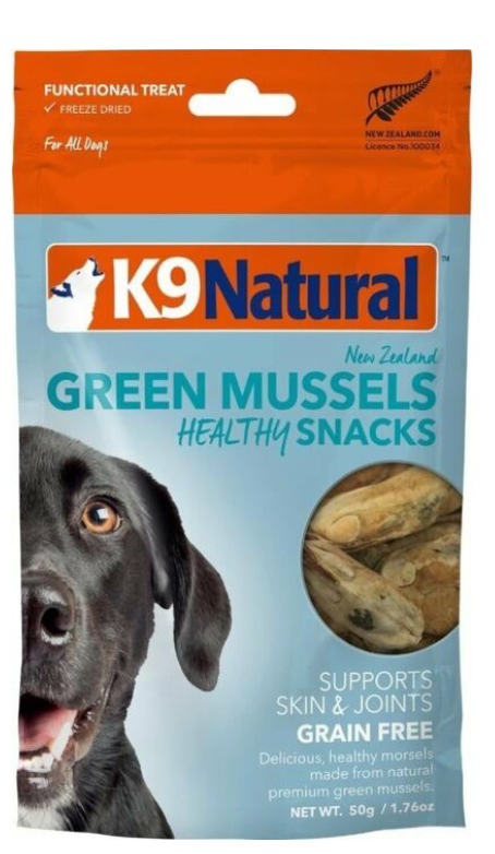 K9 Natural 冷凍脫水狗乾糧 - 原隻青口零食 50g