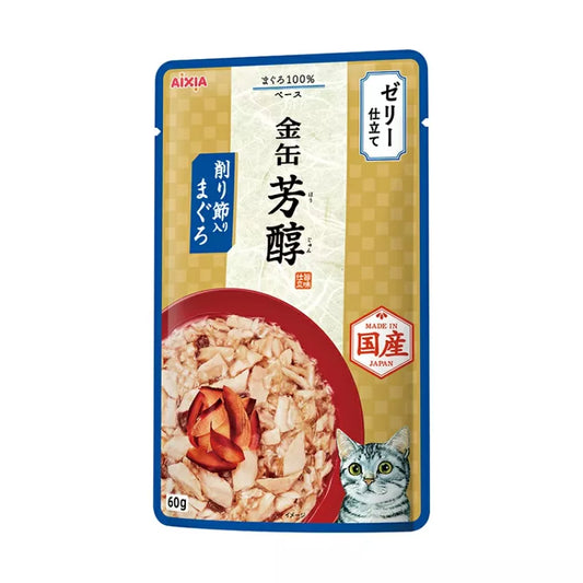 AIXIA 愛喜雅 金缶(日本製)芳醇濕包 - 吞拿魚+柴魚片 60g GHP-4