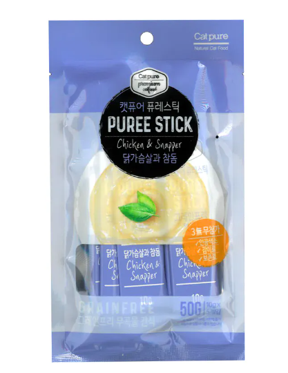 韓國Cat Pure｜雞肉+鯛魚貓肉醬 10g x5 – Peek A Paw