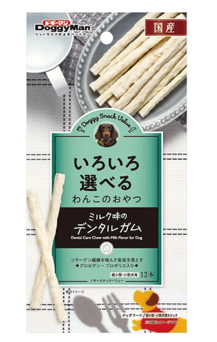 Doggyman 牛奶味潔齒棒｜12本