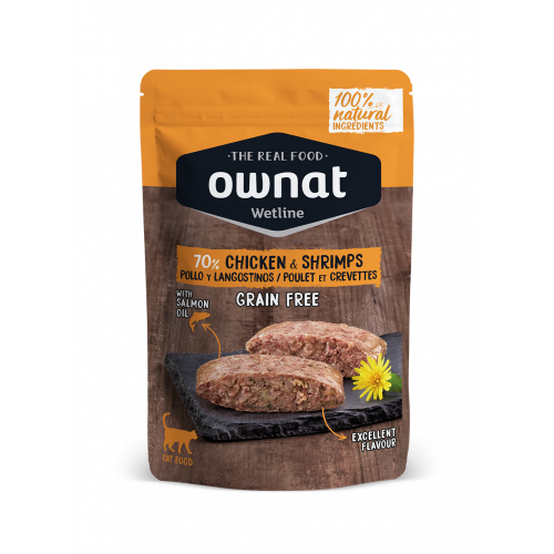 OWNAT Wetline 無穀物主食濕包 Chicken & Shrimps 放牧雞 85g